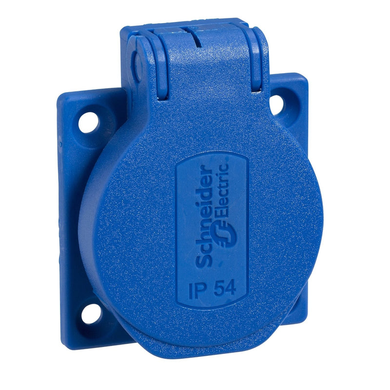 Schneider Electric - Schutzkontakt-Anbausteckdose Schutzkont. Steckdose PKS52B Seite blau, IP54 − 40 Stück
