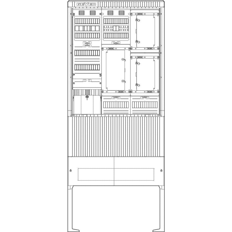 ABN - Zähler-Komplettschrank Zähleranschlusssäule SZ207ZA2514 2 ZPTSG APZ 5pol