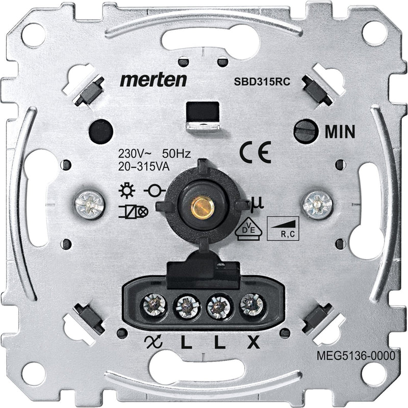 Merten - Dimmer Drehdimmer-Einsatz MEG5136-0000 f.kap.Last 20-315W