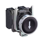 Schneider Electric - Drucktaster, Komplettgerät Drucktaster XB4BA3351 flach,sw,1S,Pfeil(V)