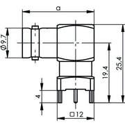 Telegärtner - Koax-Steckverbinder BNC-Winkelbuchse 100023570 75Ohm löt f.gedr.Sch − 5 Stück