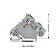 WAGO - Initiator/Aktor-Reihenklemme Einspeiseklemme 280-564 0,08-2,5mmq grau − 10 Stück