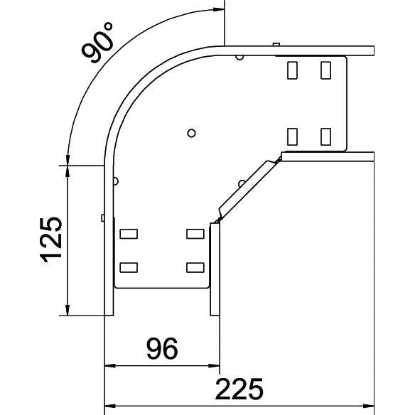 OBO Bettermann - Bogen für Kabelrinne Bogen 90 Grad RB 90 610 A2 60x100, rostfrei