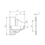 Jacob - Kabeleinsteckstutzen Dichtungsdurchführung G503-1016-00 M16 silbergrau − 50 Stück
