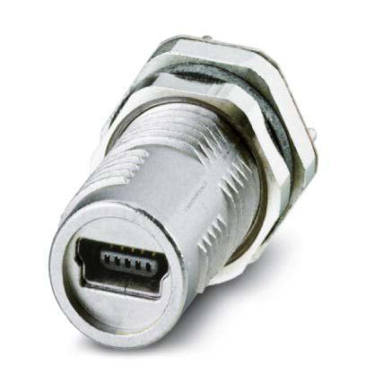 Phoenix Contact - Rundsteckverbinder, feldkonfektionierbar (Industriesteckverbinder) Wanddurchführung VS-EC-MSDB SH SCO Mini-B USB M12 − 20 Stück