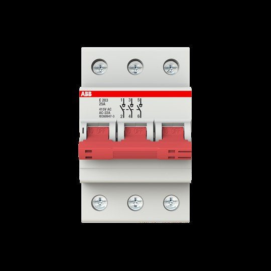 ABB Stotz S&J - Schalter für Reiheneinbau Trennschalter E203/25G Schaltgriff grau
