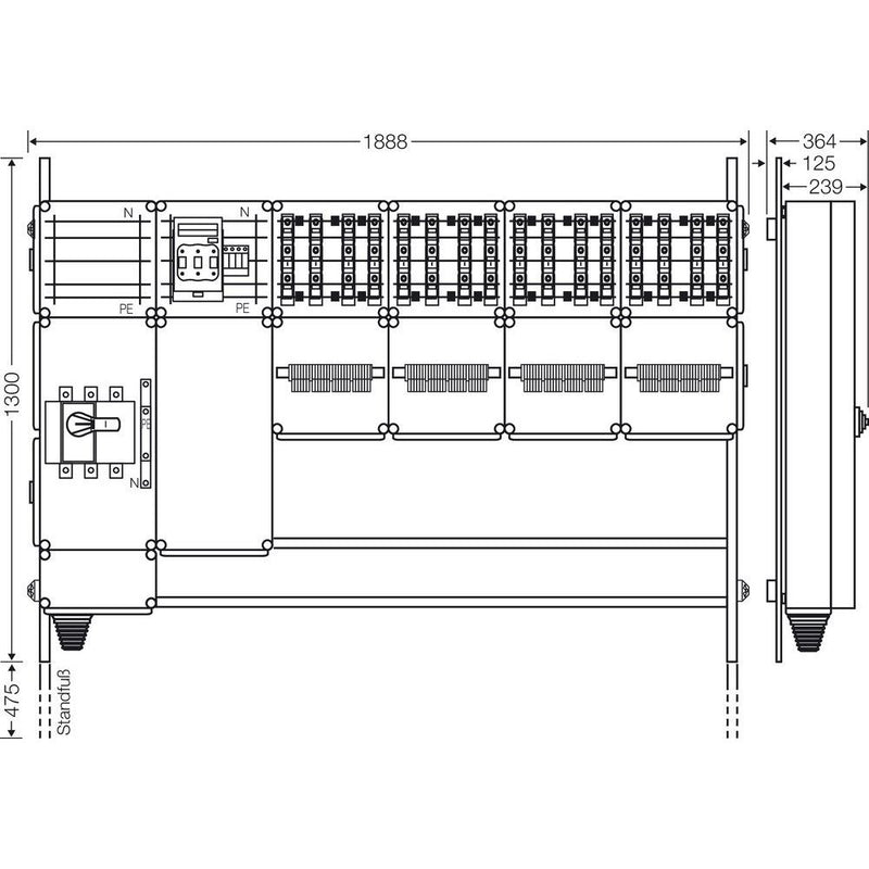 Hensel - Verteilerschrank für Energieversorgung Ladeverteiler Mi EV 22kW 16001 f.16 Ladep. a 22kW