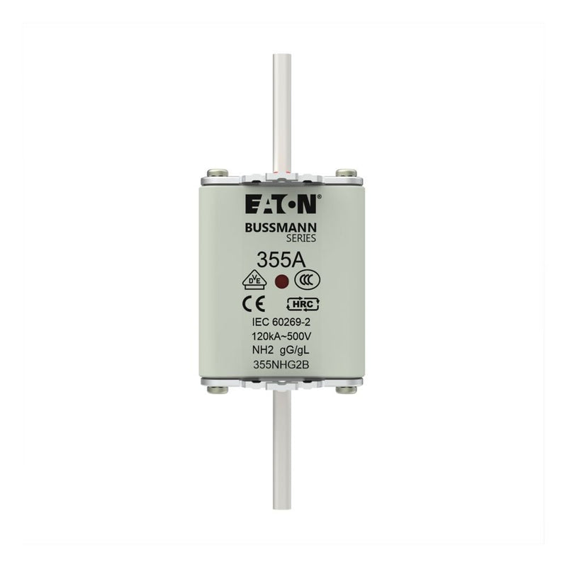 Eaton - Messersicherung Sicherungseinsatz Nieders. NH FUSE 35#355NHG2B 355A AC 500V 120kA − 3 Stück