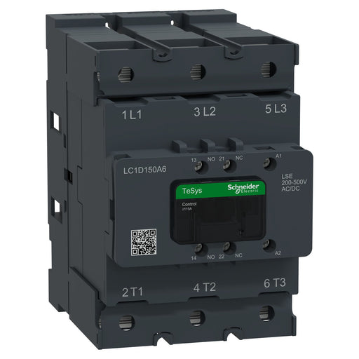Schneider Electric - Leistungsschütz zum Schalten von Wechselstrom Schütz 3P 150A AC3 LC1D150A6LSE 200-500V AC/DC 1S1Ö − 1 Stück