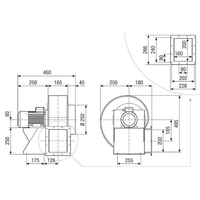 Maico - Ventilator für Rohreinbau Radialgebläse GRK 20/4 D 3-Phasenmotor, 4 Pol