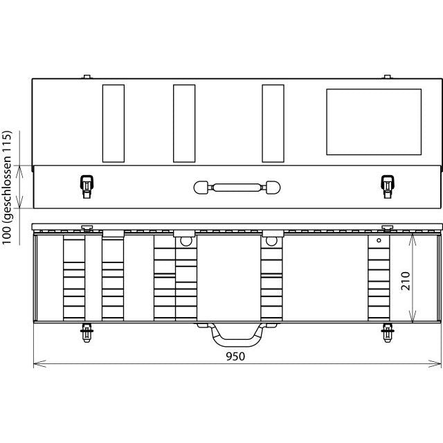 DEHN - Zubehör/Ersatzteile für Sicherheitsgeräte Stahlblechkoffer SKL 95 21 10 950x210x100mm