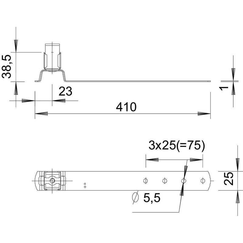 OBO Bettermann - Dachleitungshalter für Blitzschutz Dachleitungshalter 157 F-CU 410 Cu − 10 Stück