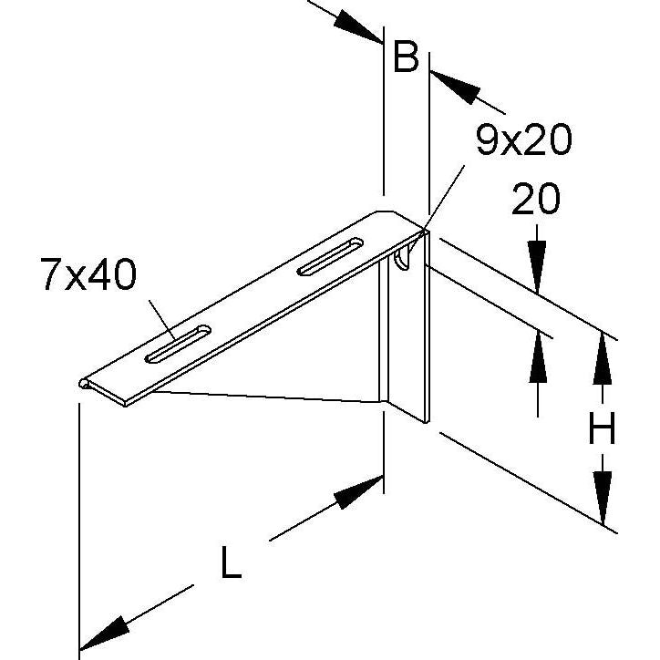 Niedax - Ausleger für Kabeltragsystem Winkelkonsole KTAW 250 E3 250x110mm