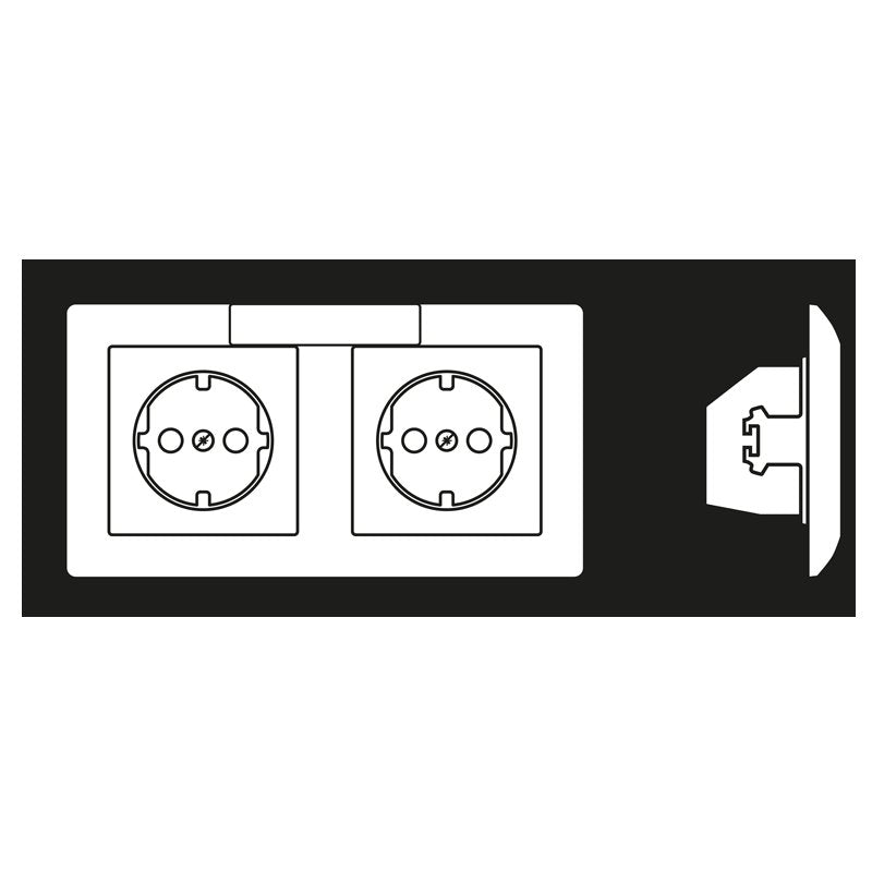 Jung - Steckdose Kanal-SCHUKO-Steckdose AS 1522 NA WW 2-fach 16A 250V
