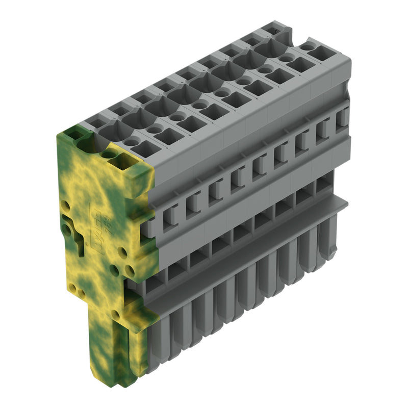WAGO - Ein- und mehrpolige Klemmenleiste 1-Leiter-Federleiste 769-110/000-037 4mm²,gr/gn-ge − 25 Stück