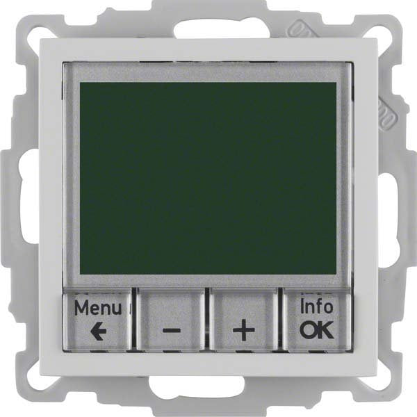 Berker - Raumthermostat/Uhrenthermostat Temperaturregler alu matt 20441404 mit Schließer
