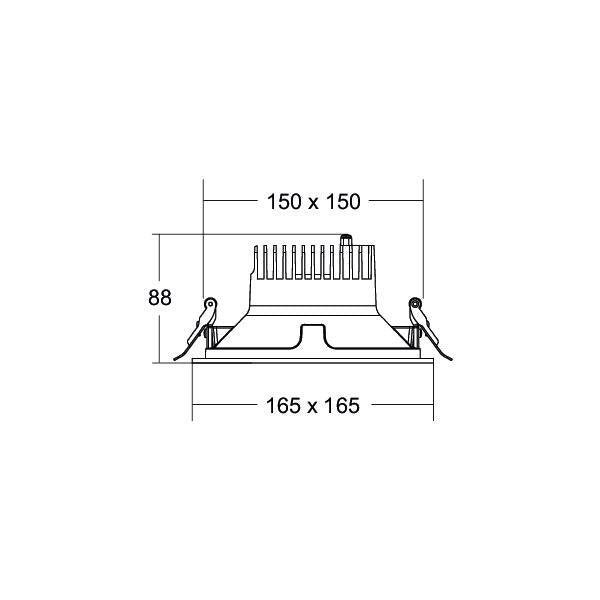 Brumberg Leuchten - Downlight/Strahler/Flutlicht LED-Einbaudownlight 230V 40643163DA 3000K, quadratisch