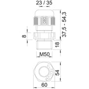 OBO Bettermann - Kabelverschraubung V-TEC VM L50 SGR − 5 Stück