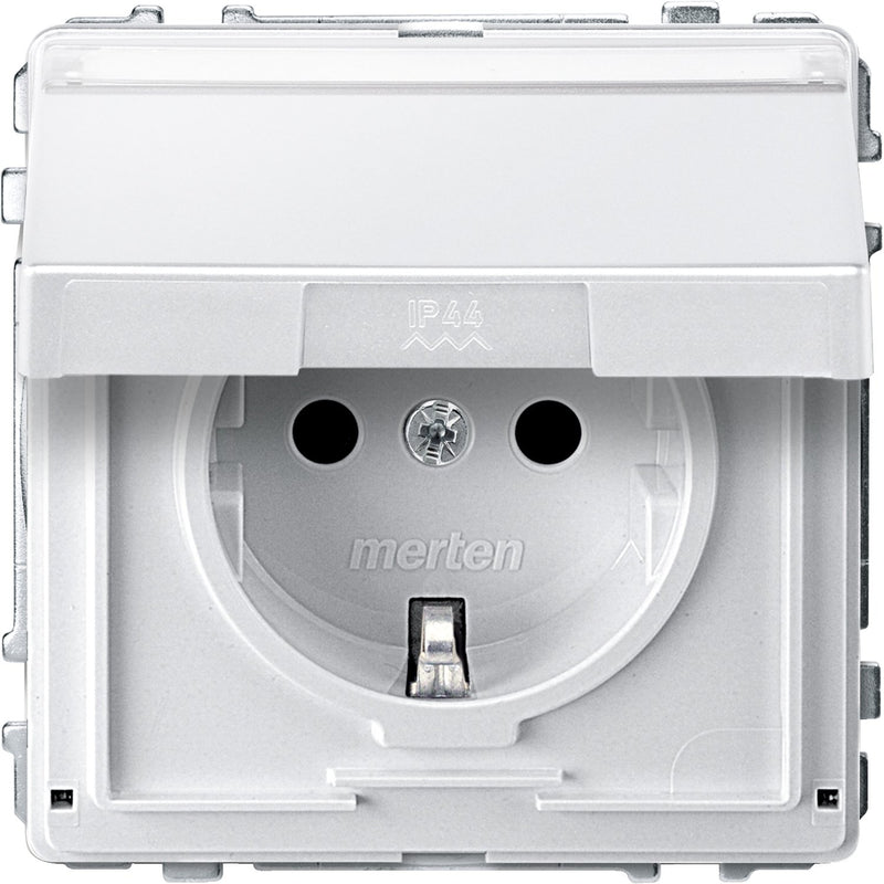 Merten - Steckdose SCHUKO-Steckdose pws MEG2312-7219 Klappd.Schriftfeld
