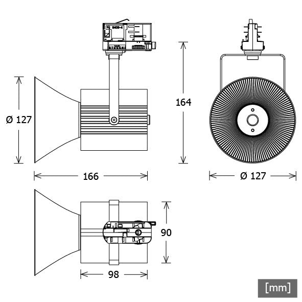 LTS Licht&Leuchten - Downlight/Strahler/Flutlicht LED-Stromschienenstrahler TIM-T202.927.WFEsche 927, esche