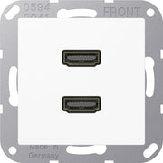 Jung - Multifunktions-Anschlussdose Multimedia-Anschluss aws MA A 1133 WW 2 x HDMI m.Tragring