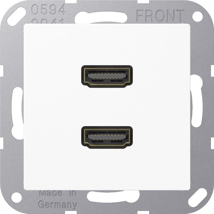 Jung - Multifunktions-Anschlussdose Multimedia-Anschluss aws MA A 1133 WW 2 x HDMI m.Tragring
