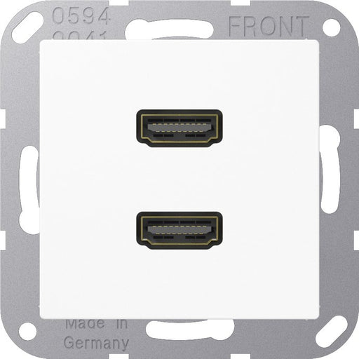Jung - Multifunktions-Anschlussdose Multimedia-Anschluss aws MA A 1133 WW 2 x HDMI m.Tragring