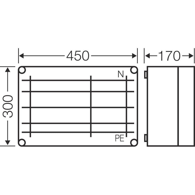 Hensel - Sammelschienengehäuse Mi-Sammelschienengehäuse Mi 6357 450x300mm, 250A, 5p