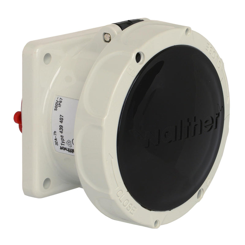 Walther Werke - CEE-Anbausteckdose (IEC 60309) Anbaudose gerade 16A 419407 4P 500V 7h IP67