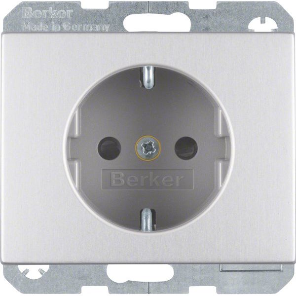 Berker - Steckdose SCHUKO-Steckdose Alu 47357003 erh. Berührg-schutz
