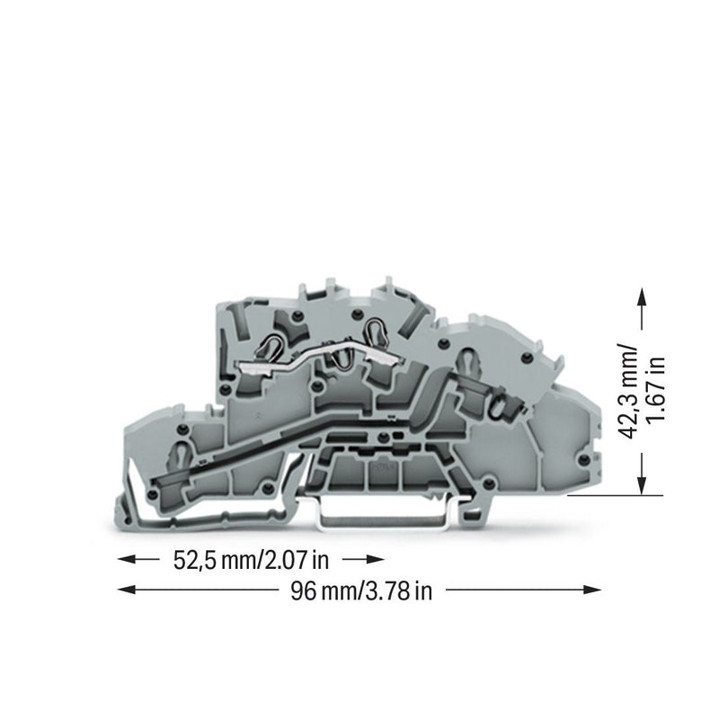 WAGO - Installations-Etagenklemme Installationsetagenklemme 2003-7650 4mm² L grau − 50 Stück