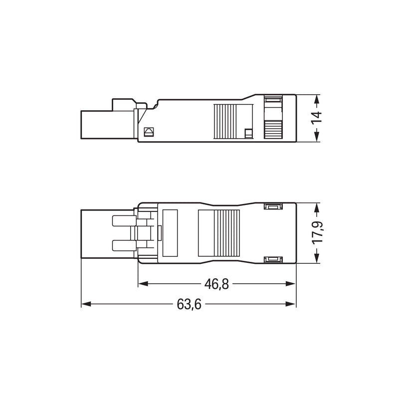 WAGO - Steckverbinder für steckbare Gebäudeinstallation Stecker 890-113 − 50 Stück