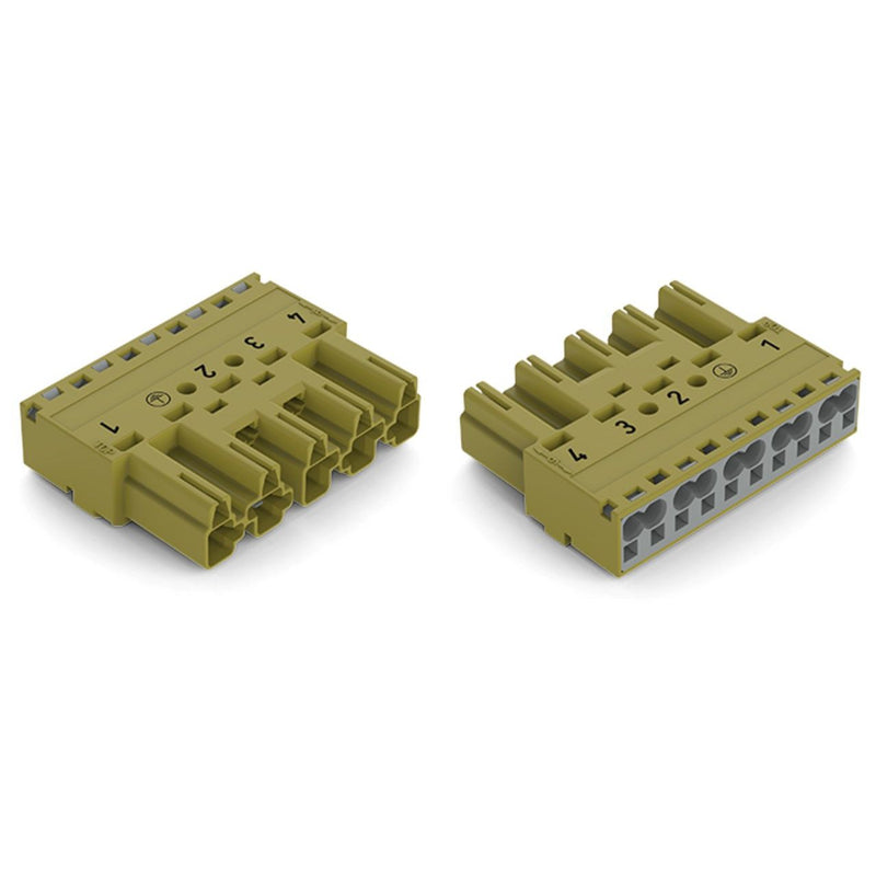 WAGO - Steckverbinder für steckbare Gebäudeinstallation Stecker 5-polig 770-275/073-000 Kod. B,hellgrün − 50 Stück