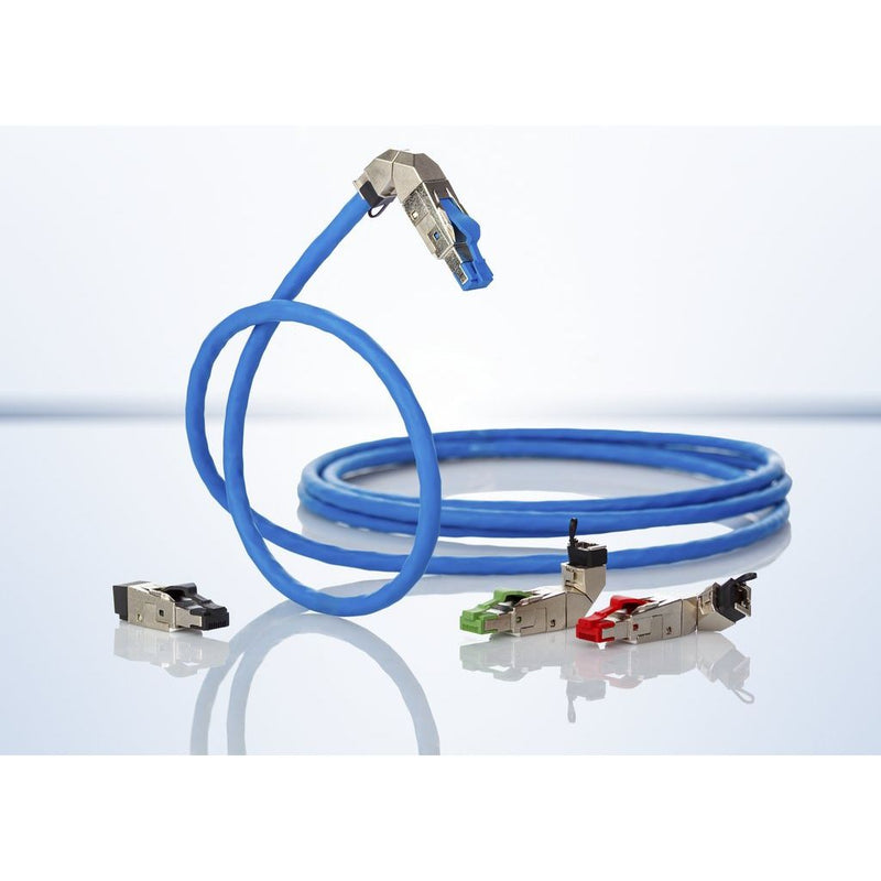 Metz Connect - Modularer Steckverbinder RJ45 Stecker Cat.6A 130E405042-E Kabelzuführ.360 Grad − 1 Stück