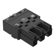 WAGO - Steckverbinder für steckbare Gebäudeinstallation Stecker m. PE-Direktkontat 770-213/002-000 3-polig,schwarz − 100 Stück