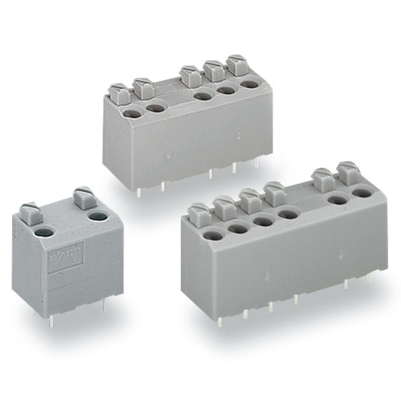 WAGO - Leiterplattenklemme 735-306/003-000 Drücker,1,5mm²,grau − 40 Stück