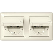 Gira - Steckdose KD +Set IP44 415801 Rahmen 2f Cremeweiß