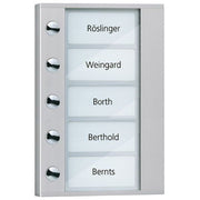 TCS Tür Control - Montageelement für Türstation Audioaußenstation 1-reihig PDT05-EN/04 Erw. 5 Tasten silber
