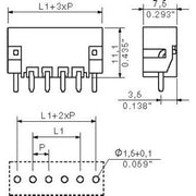 Weidmüller - Leiterplattensteckverbinder LP Verbinder Raster 3.5 SL-SMT3.5#1842600000 /8/180LF3.2SN SW BOX