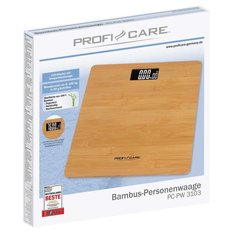 PROFICARE - Personenwaage m.Therm. PC-PW 3103 Bambus ProfiCare − 6 Stück