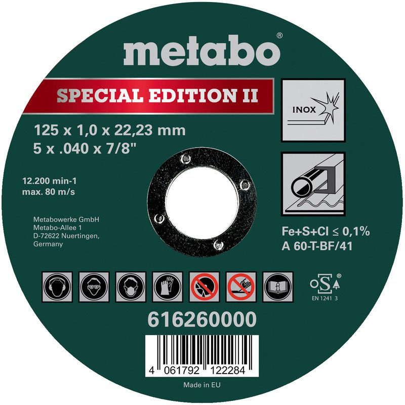 Metabowerke - Trenn-/Schleifscheibe Trennscheibe Spec.Edit.II 616260000 125x1,0x22,23mm Inox