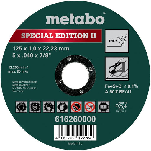 Metabowerke - Trenn-/Schleifscheibe Trennscheibe Spec.Edit.II 616260000 125x1,0x22,23mm Inox