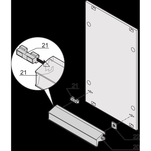 Schroff - Befestigungsteil für Baugruppe mit Rastermaß 482,6 mm (19 Zoll) Profilgriff 20809284 Aluminium