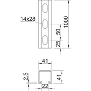 OBO Bettermann - Stiel/Profilschiene Profilschiene MS4141PP1000FS