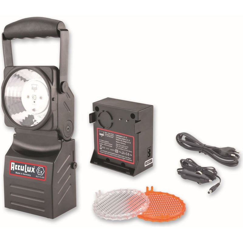 AccuLux - Handscheinwerfer EX SLE 15 LED Set sw 457081s 230V 12-24V  − 1 Stück