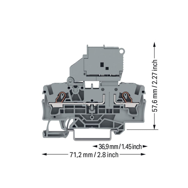 WAGO - Sicherungs-Reihenklemme 2-Leiter-Sicherungsklemme 2004-1611/1000-541 − 50 Stück