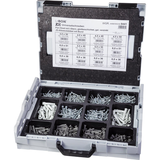 Dresselhaus - Sortimentskasten Befestigungmaterial L-Boxx 102 FG 4499/000/06 8441 JD+Pan-Head,I-Stern