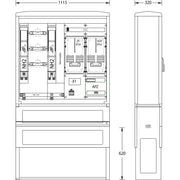 uesa - Zähler-Komplettschrank Wandlermessung WM-ZP-250A Netze BW 1100x785x320mm