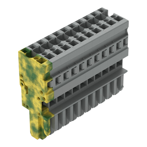 WAGO - Ein- und mehrpolige Klemmenleiste 1-Leiter-Federleiste 769-111/000-037 4mm²,gr/gn-ge − 20 Stück