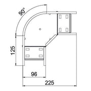 OBO Bettermann - Bogen für Kabelrinne Bogen 90° für Kabelrinne RB 90 610 FSK SW horizontal 60x100